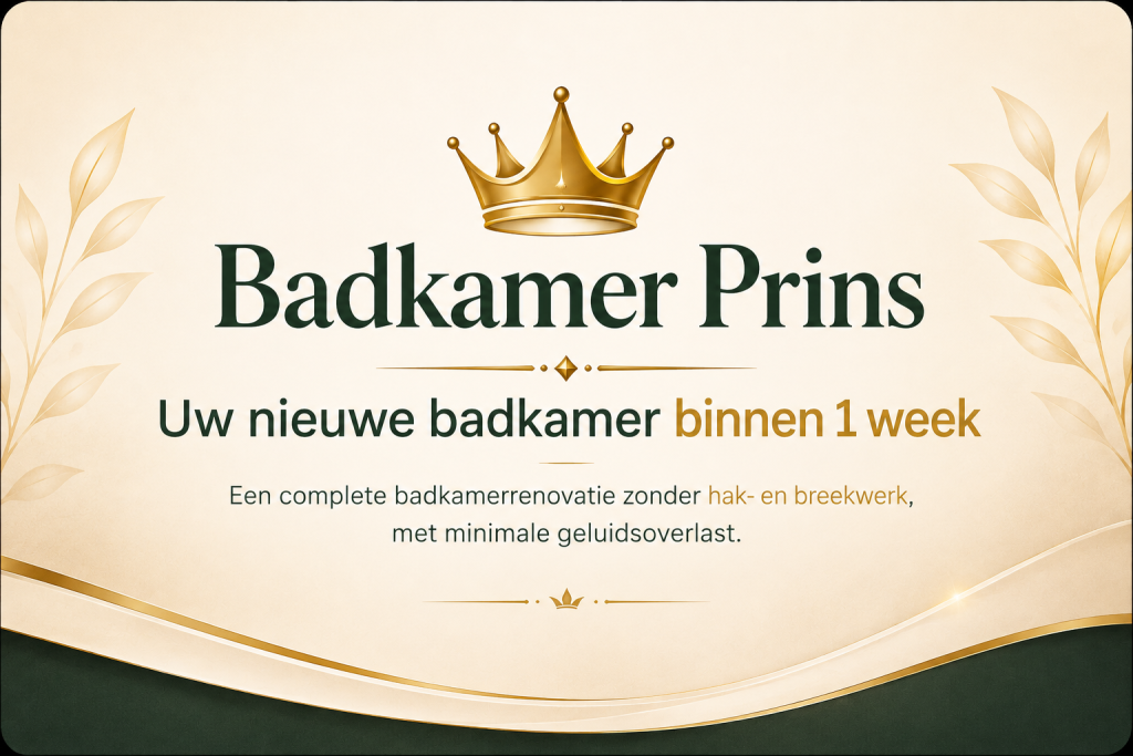 Badkamer Prins — logo met gouden kroon